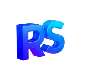 3D Gradyan mavi SC para birimi sembolü, parlak fütüristik kaplamalı modern tarz. 3B Görüntü