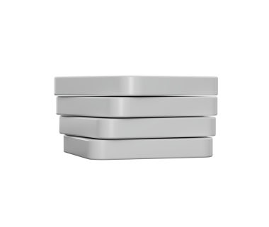 Modern tarzda simetrik olarak sıralanmış pürüzsüz, beyaz kare bloklar yığını. 3d illüstrasyon