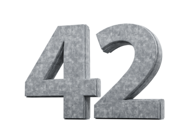 Beton Numara 42 Gri Beton Taş Yapımı Beyaz Resim