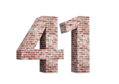 Kırk bir numara. Eski Grunge Duvarı 'ndan yapılmış 41 basamak. 3 boyutlu resim.