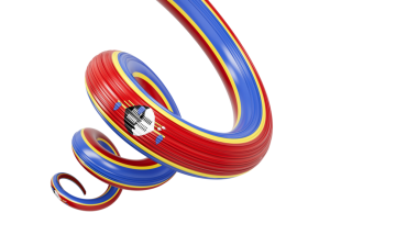 Eswatini 'nin 3d Bayrağı 3d Eswatini' nin Sarmal Parlak Kurdelesi 3d Görüntü