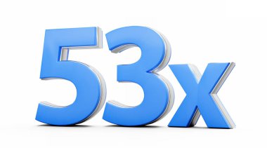 Mavi 53x 53 x veya 53 kez Reklam ve Dinamik Satış Sunumları 3D