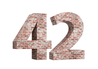 Kırk iki numara 42 haneli Eski Grunge Tuğla Dokuma Duvarı 3 boyutlu Görüntü