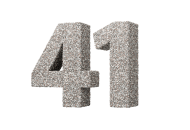 Kırk bir numara. Kaya parçalarından ya da Gravels 3d İllüstrasyonundan yapılmış 41 basamak.