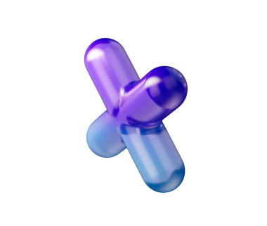 Mor-mavi gradyanı, yumuşak yansımaları ve derinliği olan 3D parlak çarpma sembolü. 3B Görüntü