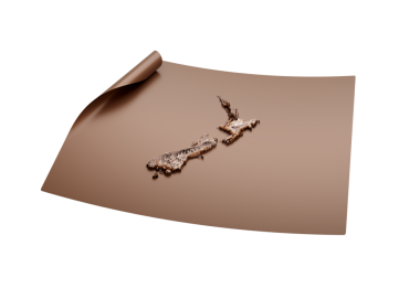 Yeni Zelanda Haritası Eski Tarz Kahverengi Kağıt Kağıt Kağıt Kağıt Tabaka 3d Görüntü