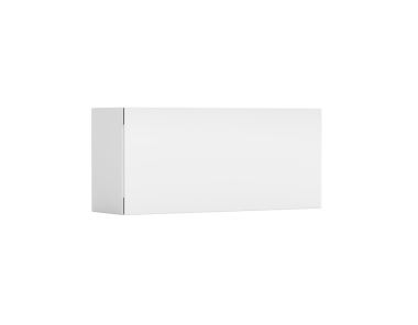 Temiz beyaz zımba kutusu ambalajı, minimalist tasarım izole edilmiş. 3d illüstrasyon