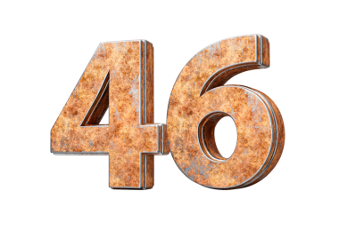 Kırk altı numara eski paslı demir metal desenli 3D resimden yapılmış 46 basamak.