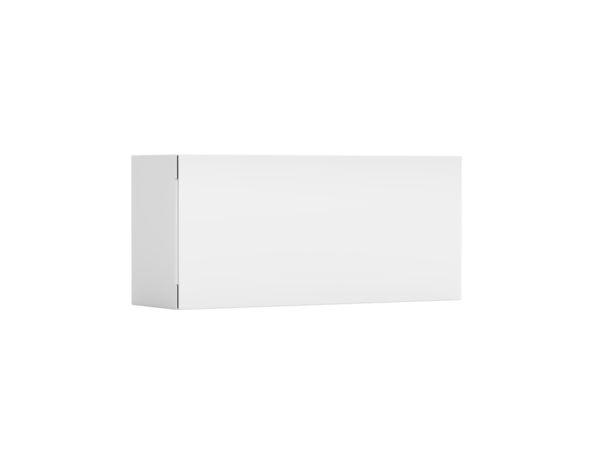 Temiz beyaz zımba kutusu ambalajı, minimalist tasarım izole edilmiş. 3d illüstrasyon