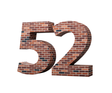 Elli iki numaralı tuğla duvarı. Renkli tuğla duvarından yapılmış 52 basamaklı. 3 boyutlu resim.