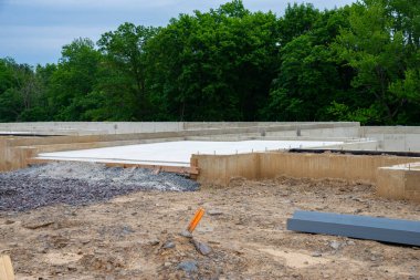 poured foundation for a new house formwork ground