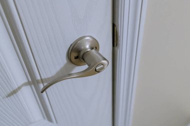 iron door handle steel modern silver unlock