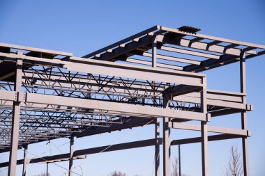 steel frame of a new building modern iron offise