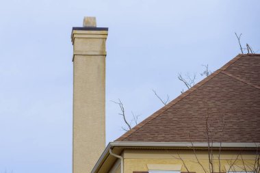 outdoor chimney from a fireplace roof top day
