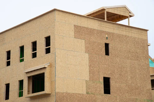 new condominium or apartment construction wood plywood house walls framing lumber