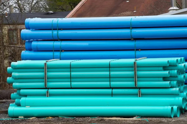 a large pipe of plumbing plastic pipes supply industrial stack