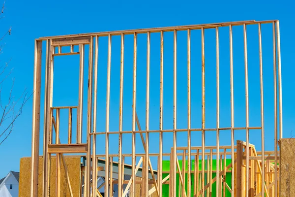 Nieuw Huis Aanbouw Close Multiplex Plank Onroerend Goed — Stockfoto