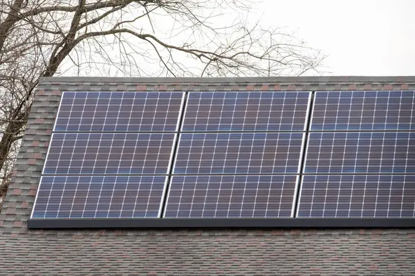 new solar panels on the roof energy sun generation ecology