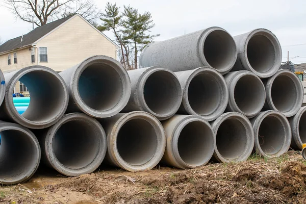 concrete large water pipes sewage cement