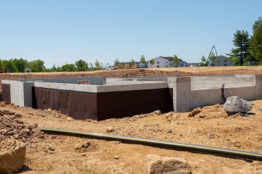 Yeni bir ev işi için temel beton madde geliştirme sahası