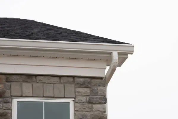 roof gutters on a residential house rain pipe outdoor wall