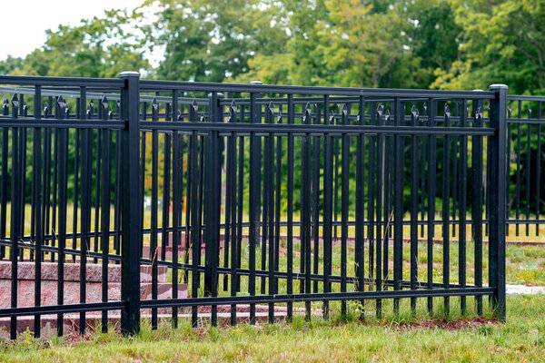 new black iron fence security steel urban modern safety