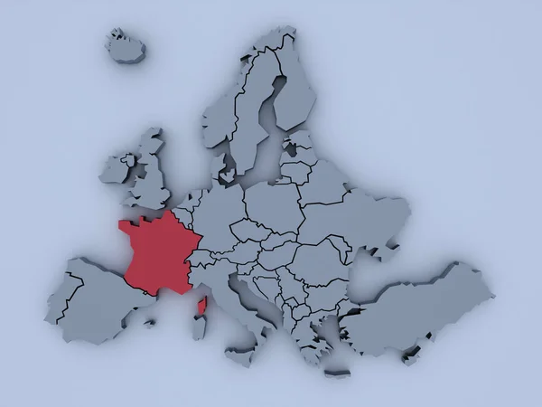 Återgiven Karta Över Europa Med Ljusa Färger — Stockfoto