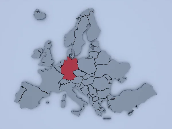 Рендеринг Карти Європи Яскравими Кольорами — стокове фото