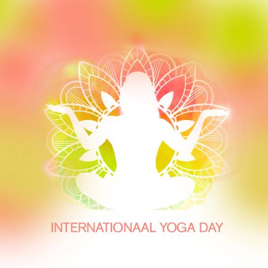 Yoga duruşunun beyaz silueti