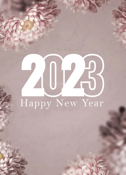 2023 yılı için çiçekli selamlar.