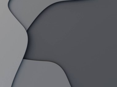 Kağıt kesim tarzında, sunum için kağıt dokusu olan dalgalı şekilli minimalist iş arkaplanı. 3d oluşturma.