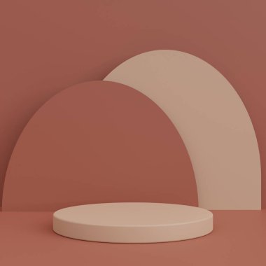 Minimal cylinder podium pedestal product display and presentation with pastel background 3d rendering