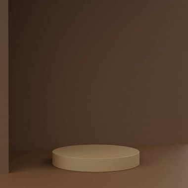 Minimal cylinder podium pedestal product display and presentation with pastel background 3d rendering