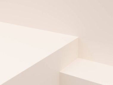 Beyaz ürün podyum standı arka planı. Geometrik görüntü sunumu. Konsept sahne sahne sahne gösterisi, ürün, satış, afiş, kozmetik. 3B görüntüleme.