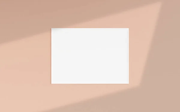 Vista Frontal Limpa Minimalista Foto Branca Horizontal Modelo Quadro Cartaz — Fotografia de Stock