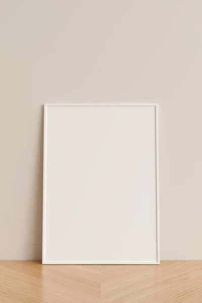 Ren Och Minimalistisk Framsida Vertikal Vit Foto Eller Affisch Ram — Stockfoto