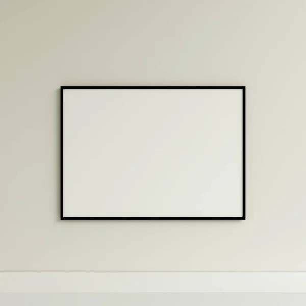 Καθαρή Και Μινιμαλιστική Μπροστινή Όψη Οριζόντια Μαύρη Φωτογραφία Σχέδιο Αφίσας — Φωτογραφία Αρχείου