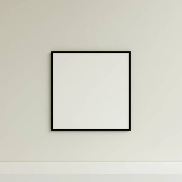 Καθαρή Και Μινιμαλιστική Μπροστινή Όψη Τετράγωνο Μαύρη Φωτογραφία Αφίσα Καρέ — Φωτογραφία Αρχείου