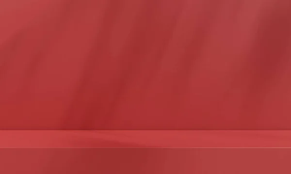Rode Podium Podium Rode Kamer Minimale Achtergrond Voor Kerstmis Valentijnsdag — Stockfoto