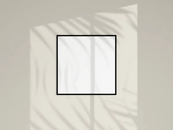 Foto Frame Mockup Dinding Putih Latar Belakang Minimalis Mockup Bingkai — Stok Foto