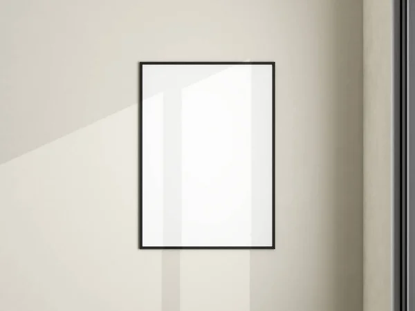 Fotolijst Model Witte Muur Minimalistische Achtergrond Blanco Fotolijst Model Woonkamer — Stockfoto