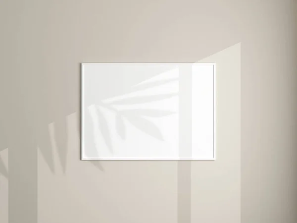 Fotorahmen Attrappe Hängt Weißer Wand Minimalistischer Hintergrund Leere Bilderrahmen Attrappe — Stockfoto