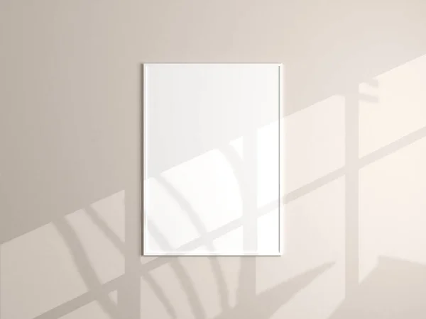 프레임 거실에서 흉내를 있습니다 포스터 흉내내기 깨끗하고 현대적 최소한의 렌더링 — 스톡 사진