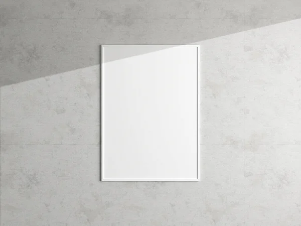 Minimális Plakát Képkeret Mockup Lóg Fehér Falon Üres Mockup Tiszta — Stock Fotó