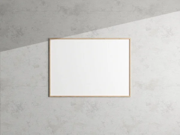Минимальный Макет Рамки Плаката Висящий Белой Стене Макет Пустой Рамы — стоковое фото