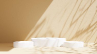 Ambalaj, markalaşma veya kozmetik sunumu için en az boyalı arkaplana sahip taş podyum