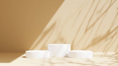 Ambalaj, markalaşma veya kozmetik sunumu için en az boyalı arkaplana sahip taş podyum