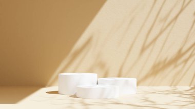 Ambalaj, markalaşma veya kozmetik sunumu için en az boyalı arkaplana sahip taş podyum