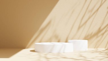 Ambalaj, markalaşma veya kozmetik sunumu için en az boyalı arkaplana sahip taş podyum