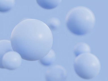 Pastel renkli kürelerle soyut 3D arkaplan tasarımı